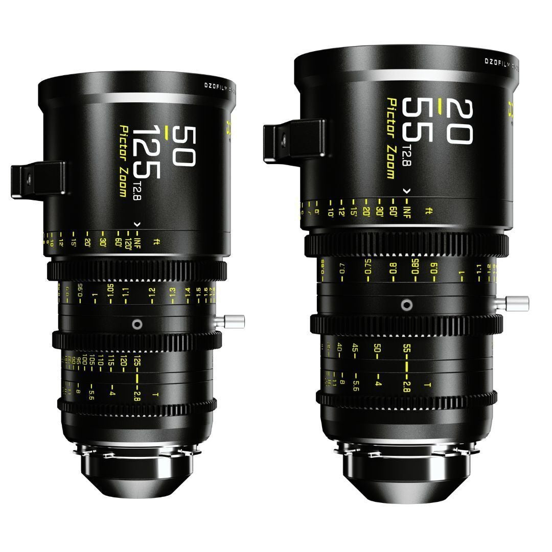 DZOFilm Pictor Zoom 20-55mm and 50-125mm T2.8 Super 35 Lens Bundle (PL and EF Mount, Black)
