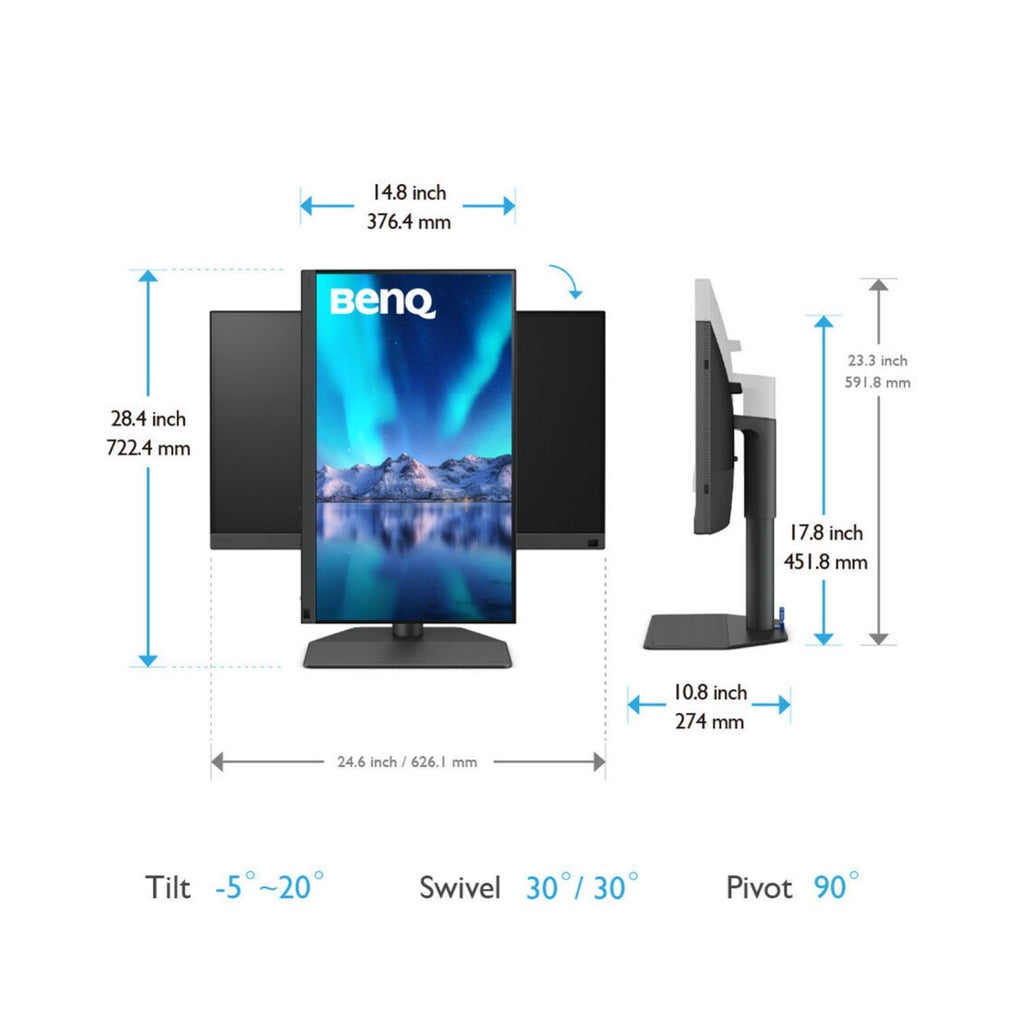 BenQ PhotoVue SW272U 27-Inch 4K UHD HDR Monitor for Photo and Video Editing