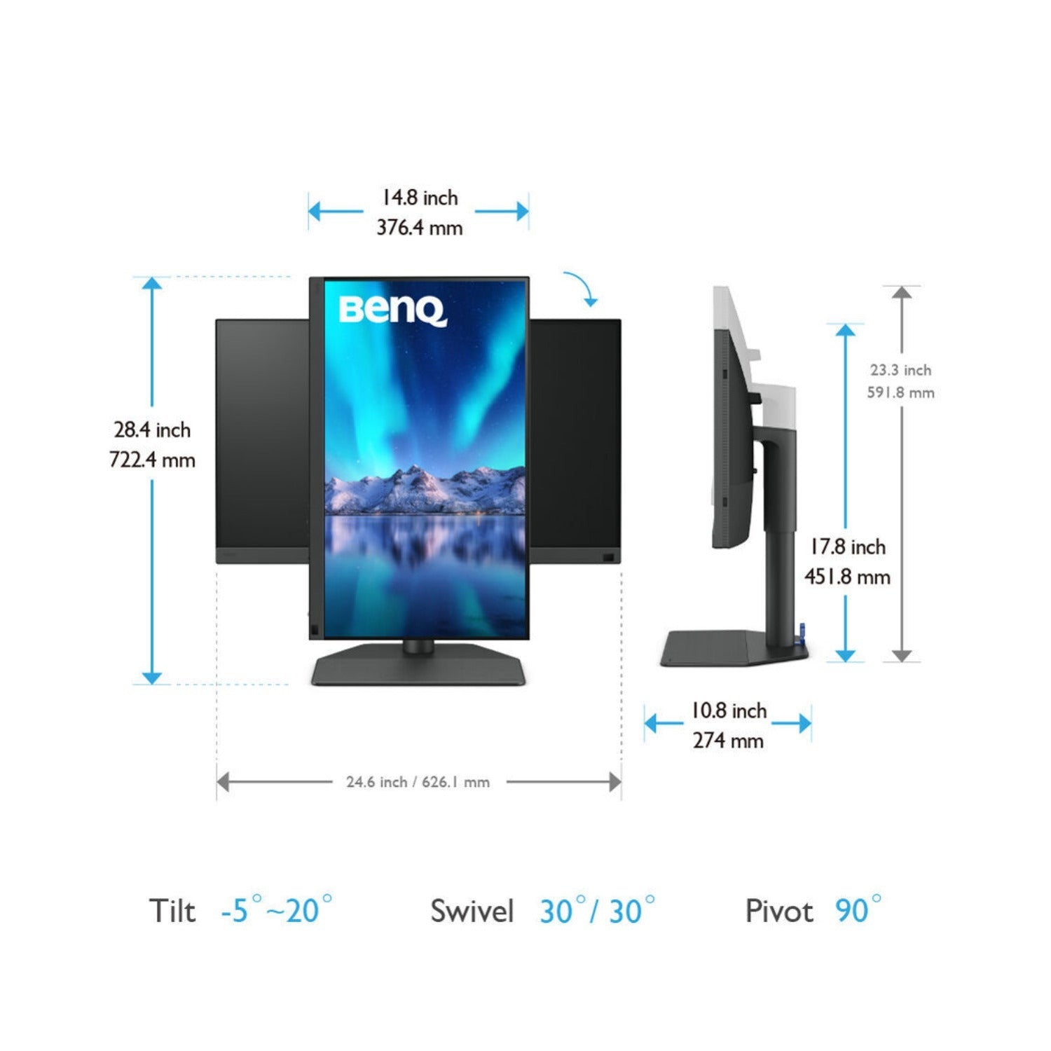 BenQ PhotoVue SW272U 27-Inch 4K UHD HDR Monitor for Photo and Video Editing
