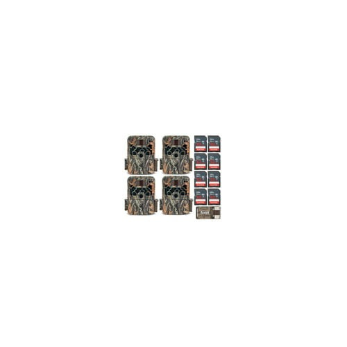 Browning Trail Cameras Strike Force Extreme (4-Pack), 32GB Card (8-Pack) Bundle