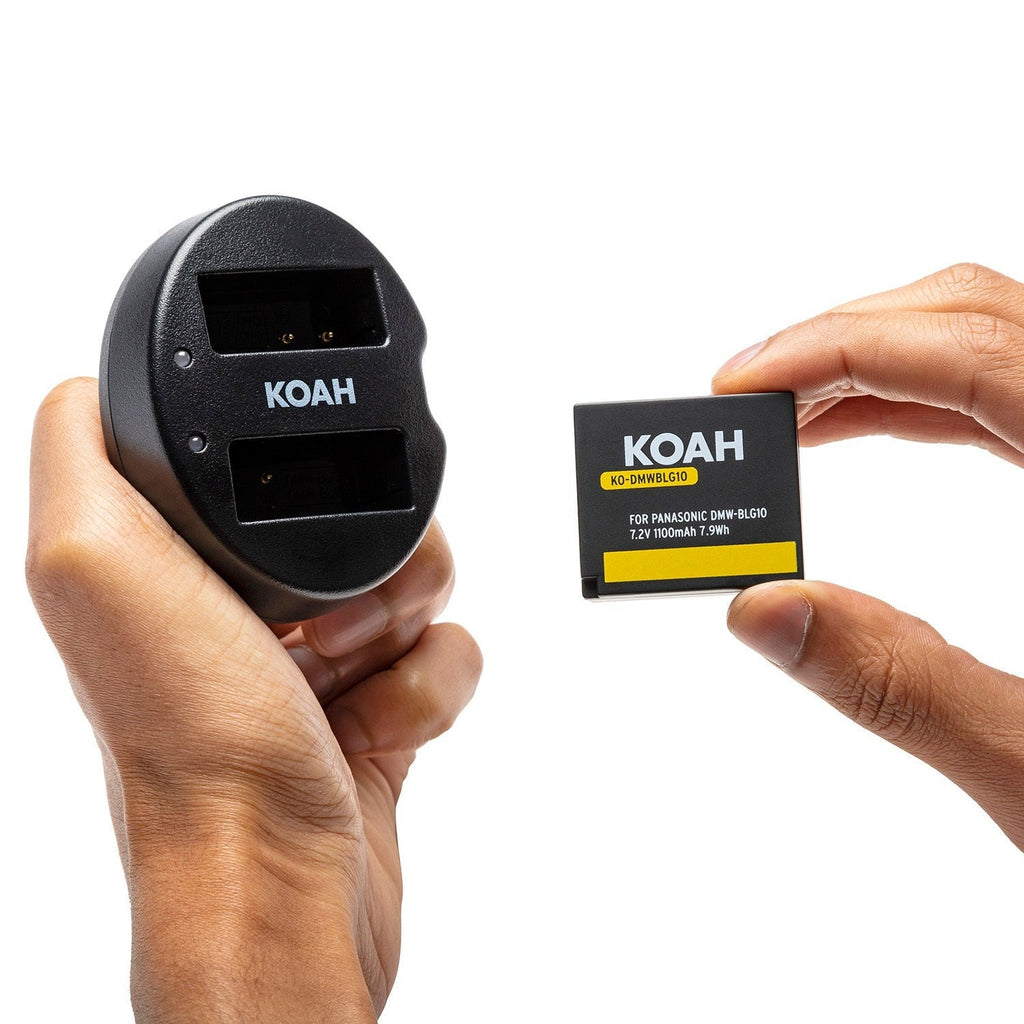 Koah PRO Panasonic DMW-BLG10 2-Pack 1100mAh Battery and Dual Charger