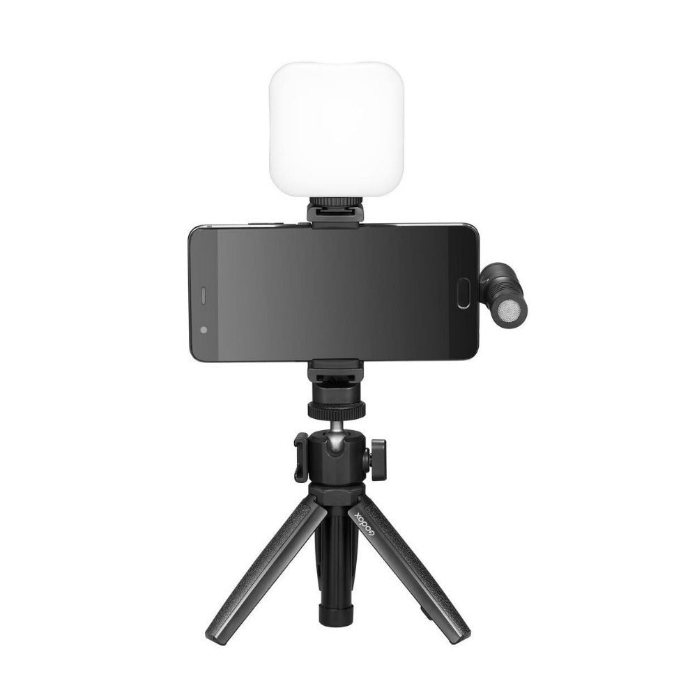 Godox Vlogging Kit with 3.5mm Universal Edition LED6Bi Bi-Color LED Video Light and Compact Size