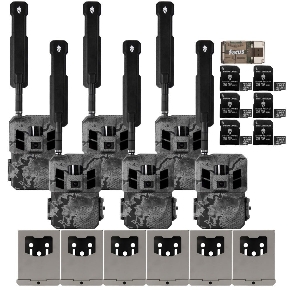 Spartan GoLive3 4G/LTE Multi-Carrier Trail Camera (Areus Camo) 6-Pack Bundle