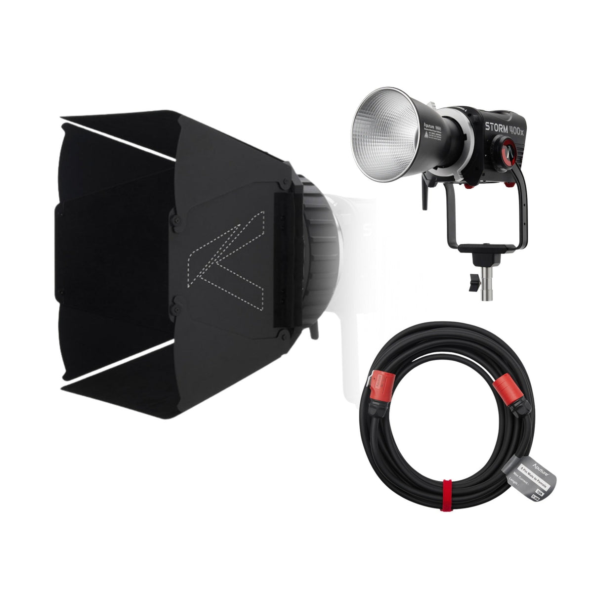 Aputure STORM 400x (A-Mount) with CF7 Fresnel and Barn Doors Kit Bundle