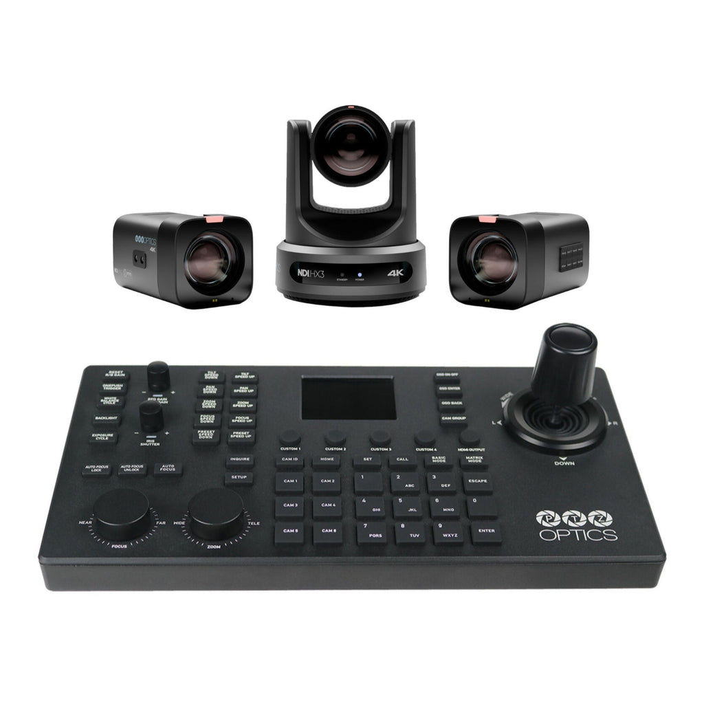 PTZOptics UHD 4K Move and Studio Camera Bundle w/ SuperJoy Controller (4 Items)