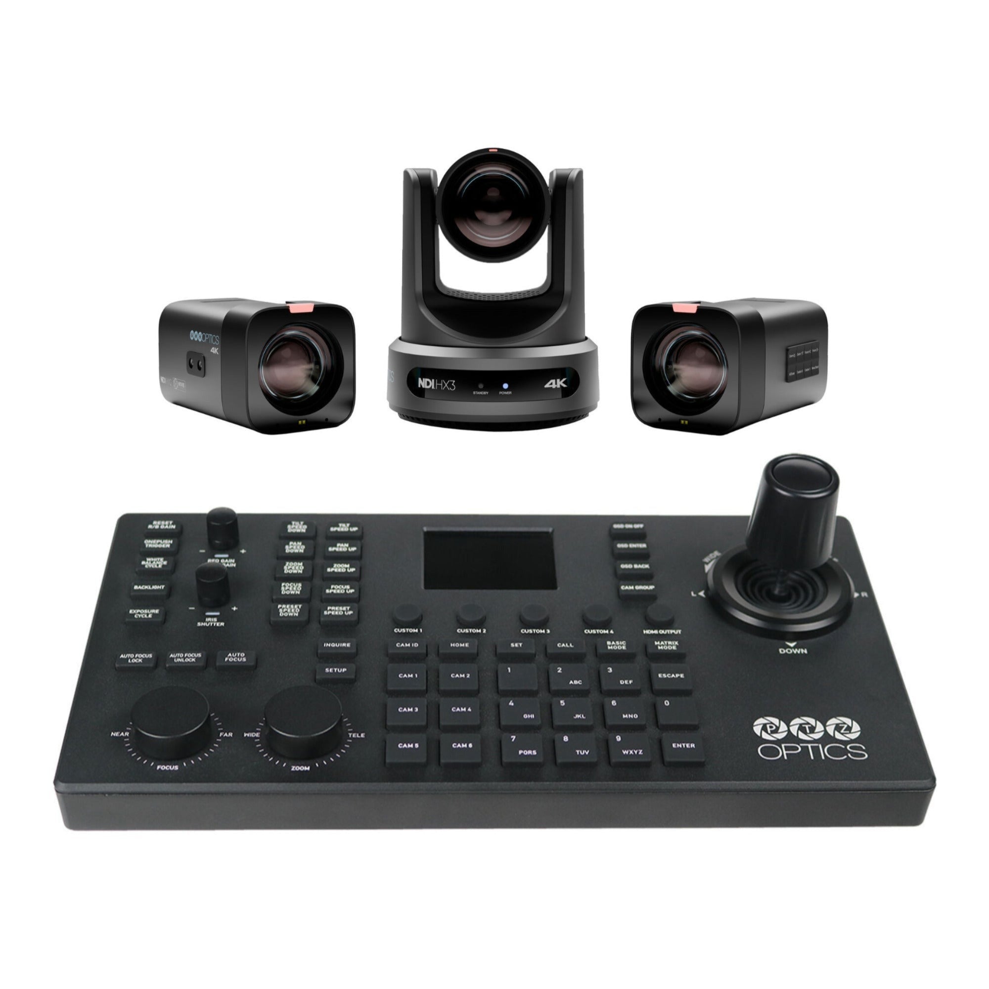 PTZOptics UHD 4K Move and Studio Camera Bundle w/ SuperJoy Controller (4 Items)