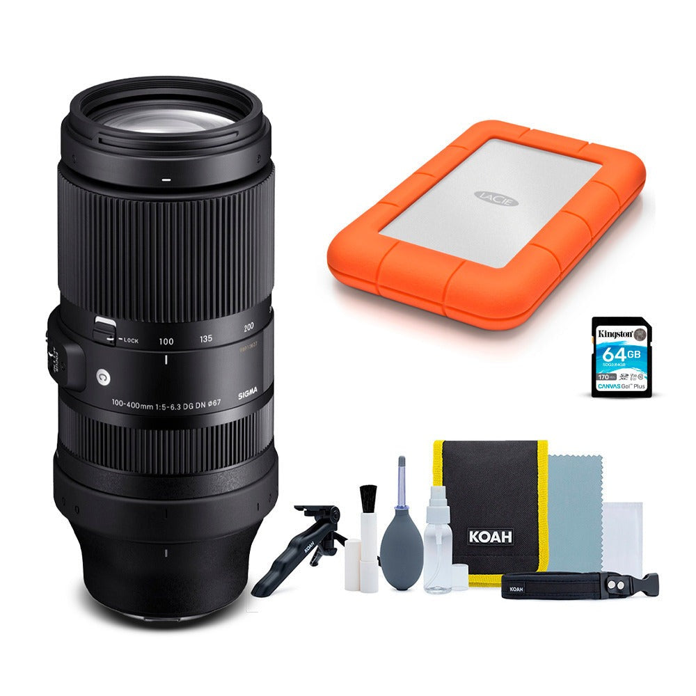 Sigma 100-400mm f/5-6.3 DG DN OS Contemporary Lens for L Mounts Kit 2