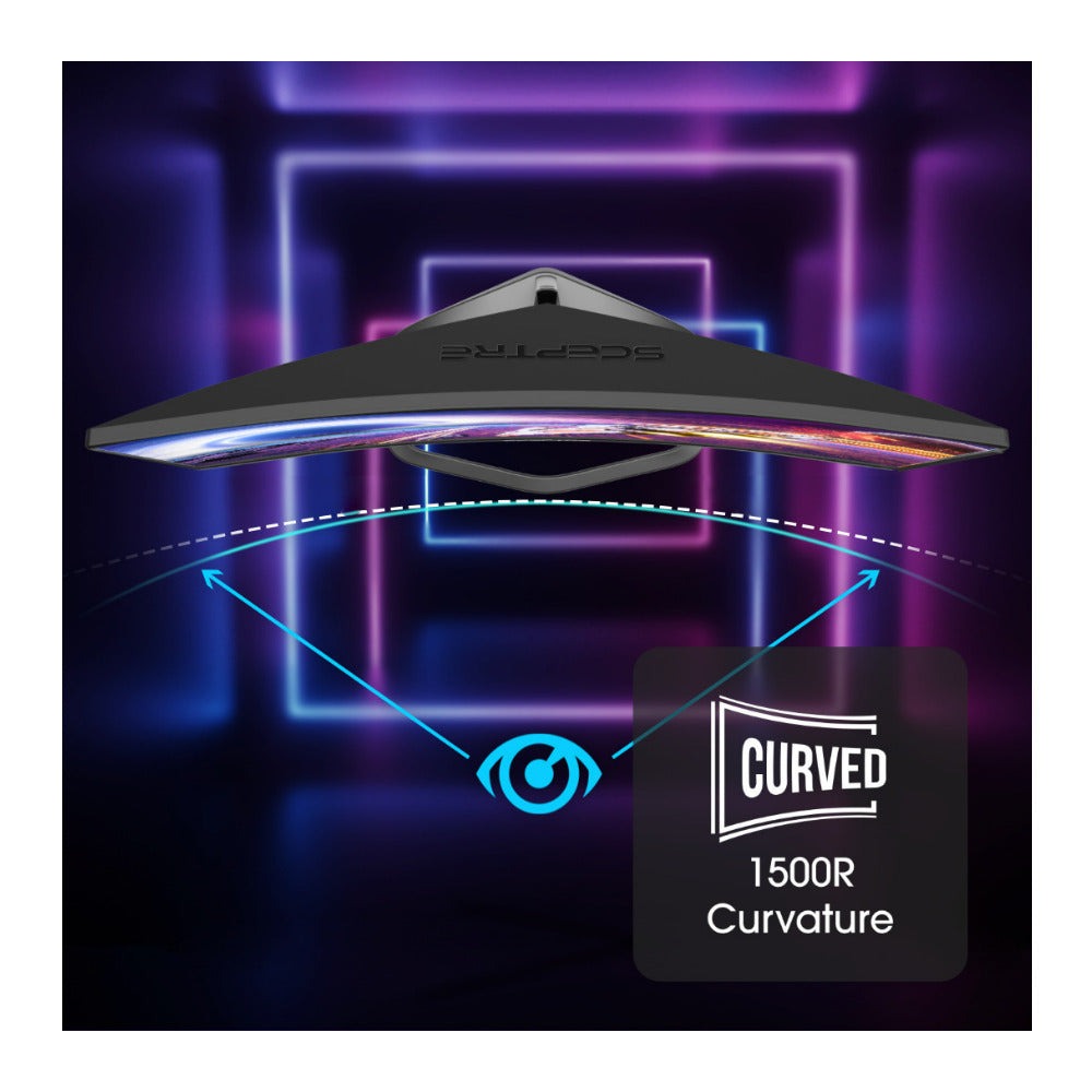 Sceptre 25-Inch 1080P FHD 1ms Blur Reduction Curved Gaming Monitor with 240Hz Refresh Speed (Black)