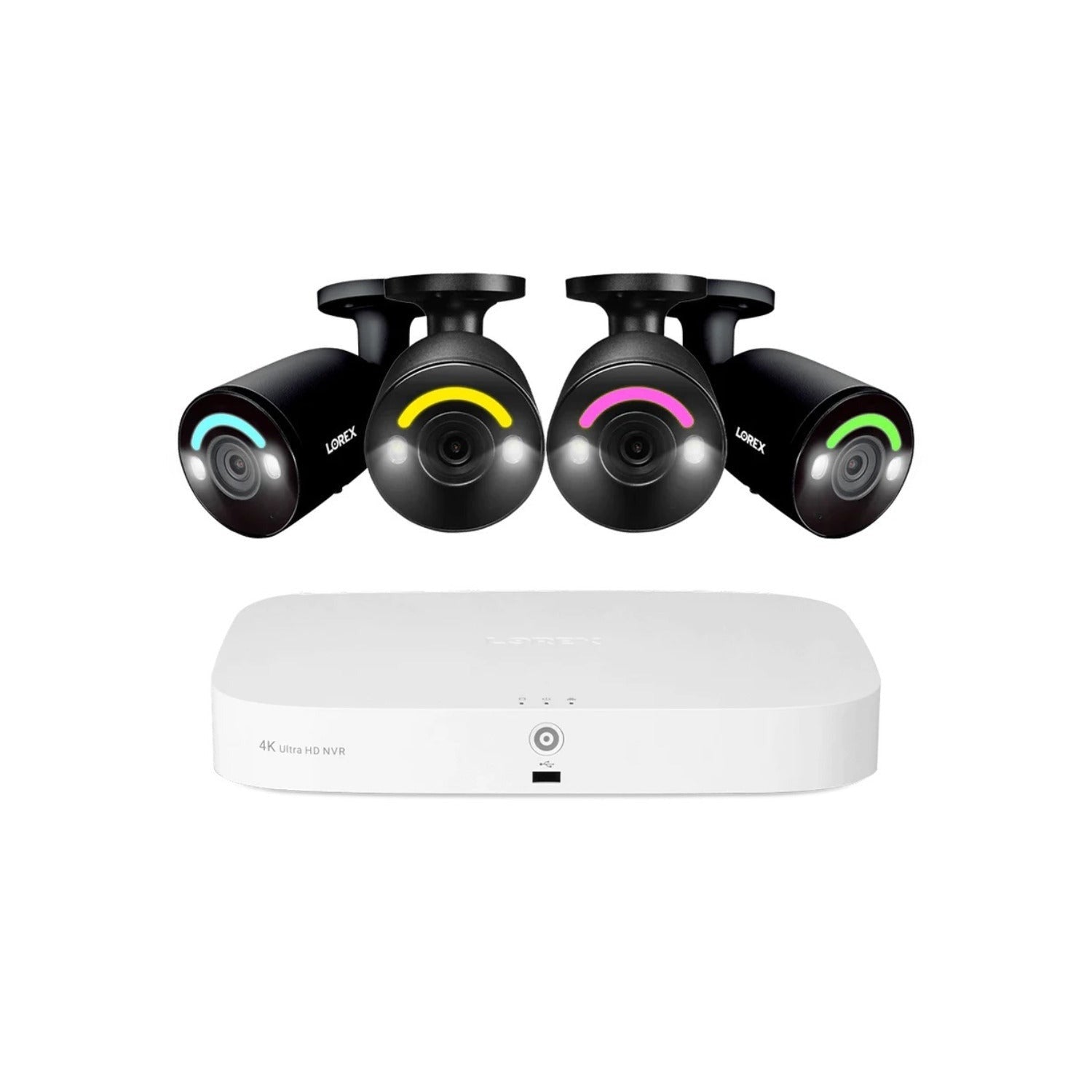 Lorex 4K 16 Camera Capable (8 Wired + 8 Wi-Fi) 2TB Wired NVR System with 4 Bullet Cameras