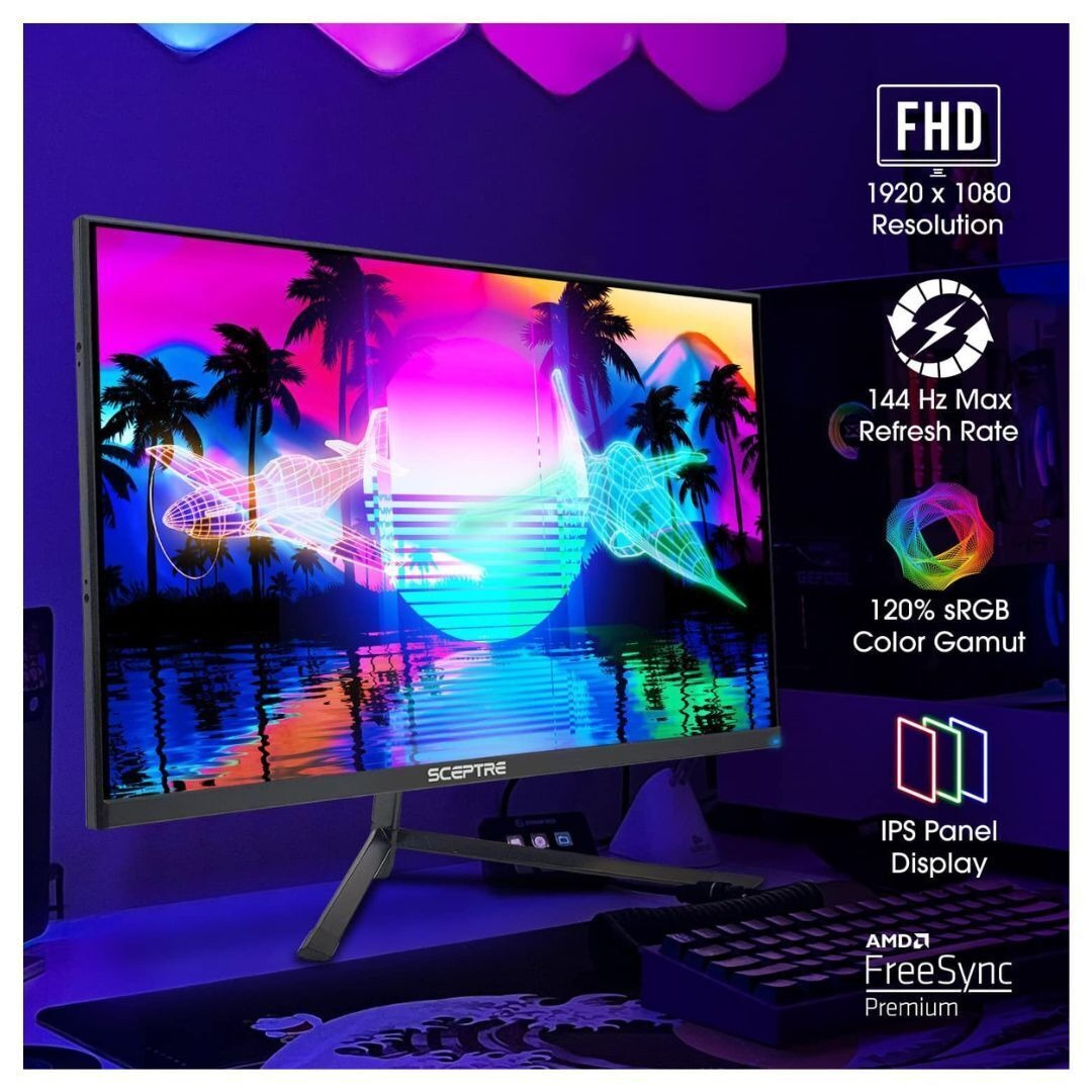 Sceptre 27-Inch 1920x1080 FHD IPS LED Gaming Monitor with Built-In Speakers and HDMI Ports (Black)