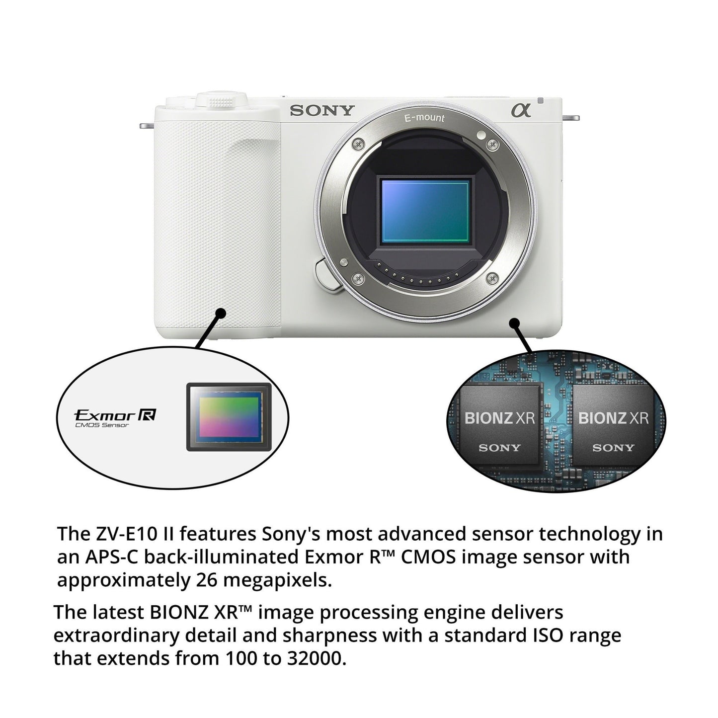 Sony ZV-E10 II Mirrorless Camera (White) with 18-105mm f/4 G OSS Lens Bundle