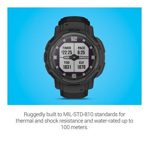 Garmin Instinct® Crossover Solar Tactical Edition Hybrid Smartwatch (Black)
