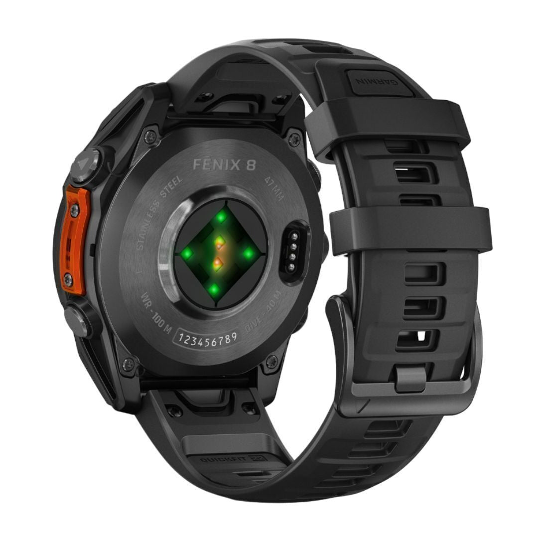Garmin Fenix 8 47mm GPS Smartwatch with Wireless Stereo Earbuds Bundle