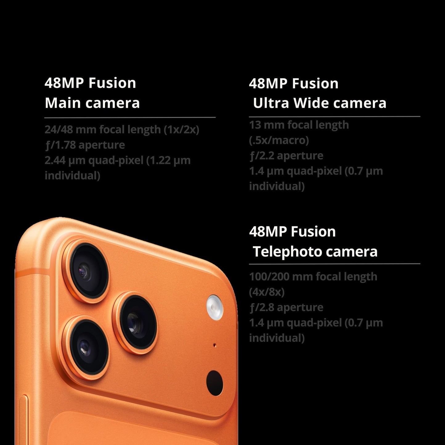 Apple iPhone 17 Pro Max (US Version) 1TB, eSIM, Cosmic Orange, Unlocked