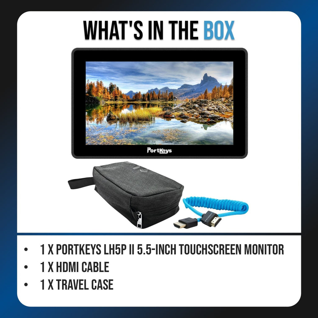 PORTKEYS LH5P II 5.5-Inch Touchscreen Monitor Bundle with HDMI Cable and Case
