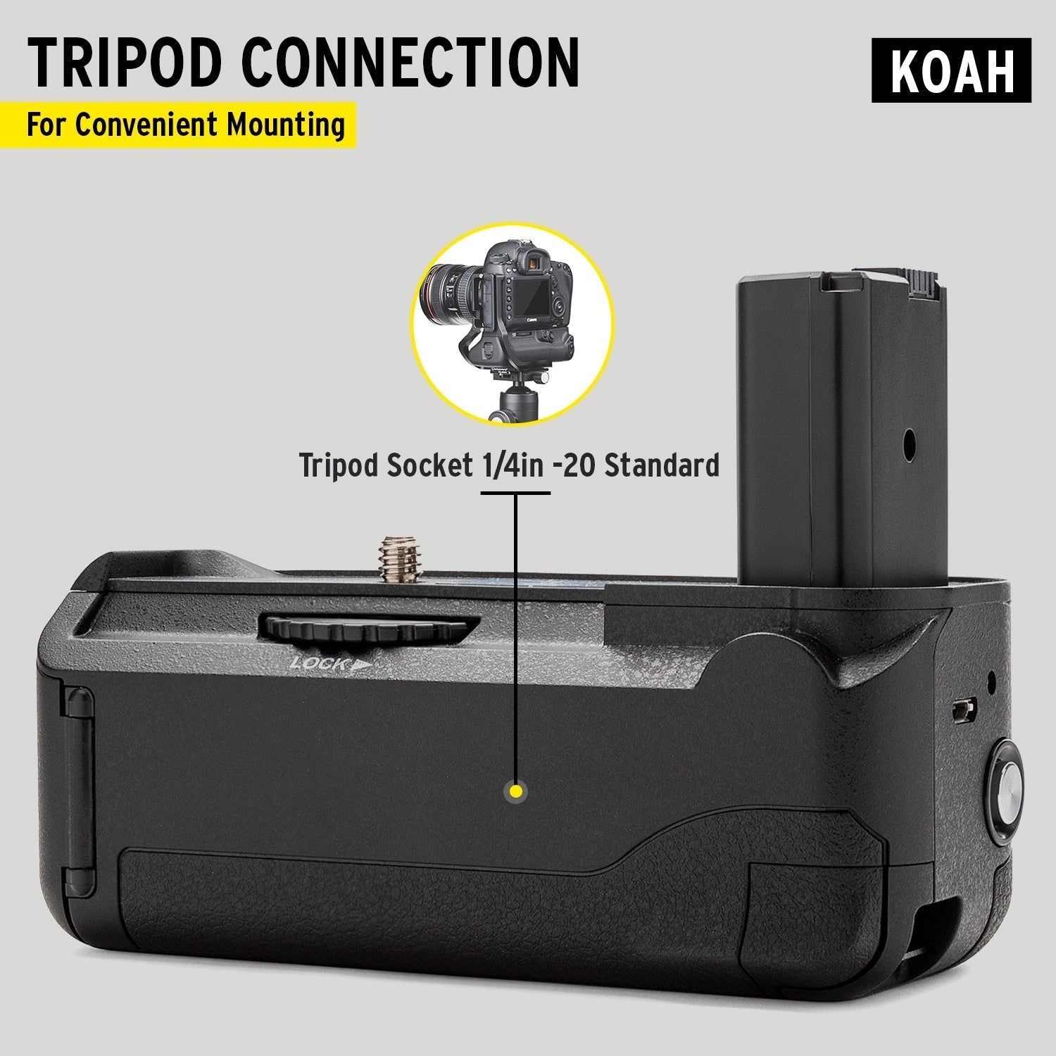 Koah Battery Grip for Sony a6500 Camera
