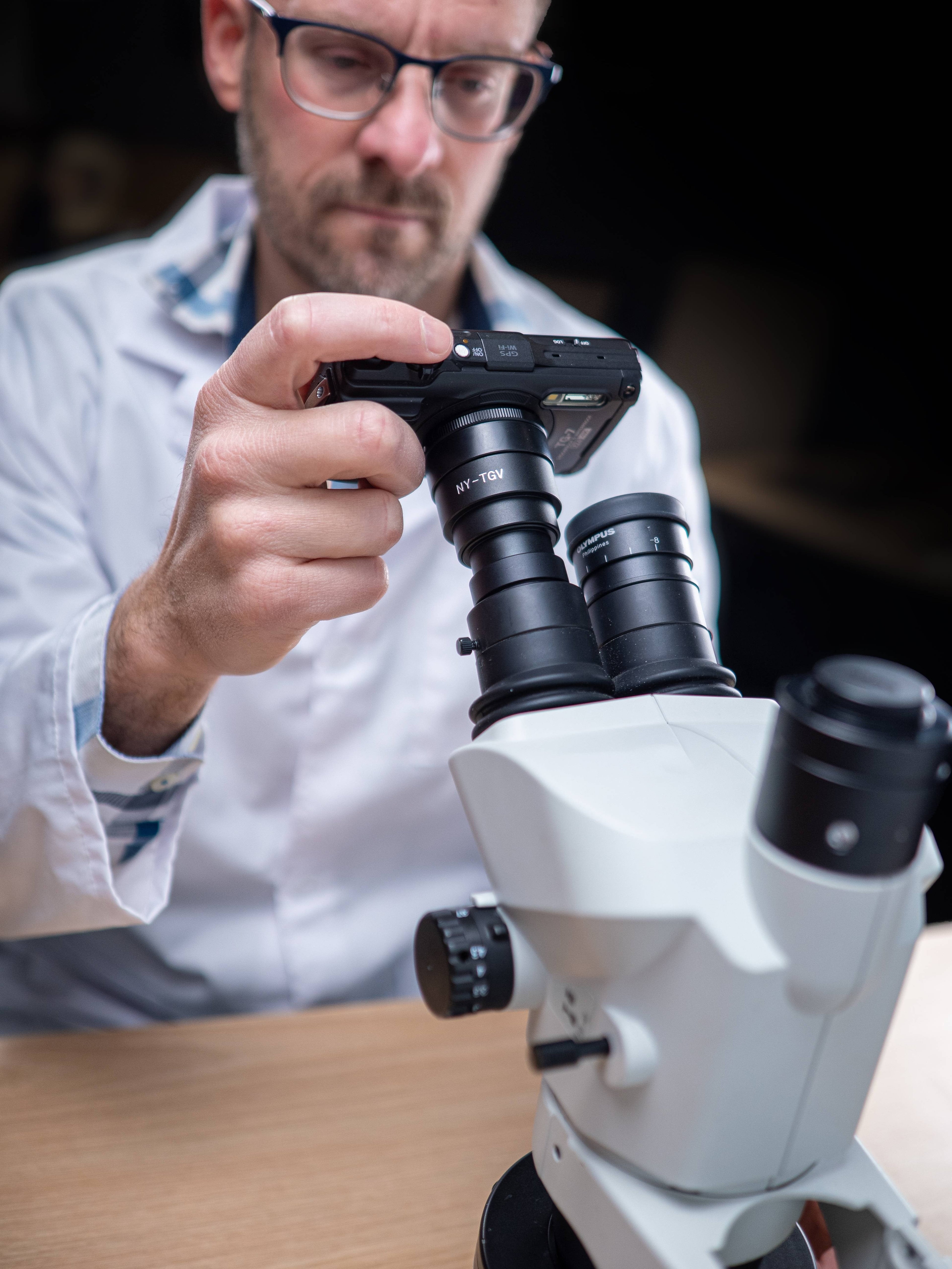 OM SYSTEM TG-7 INDUSTRY Digital Camera with NY-TGV Microscope Adapter Kit (Black)