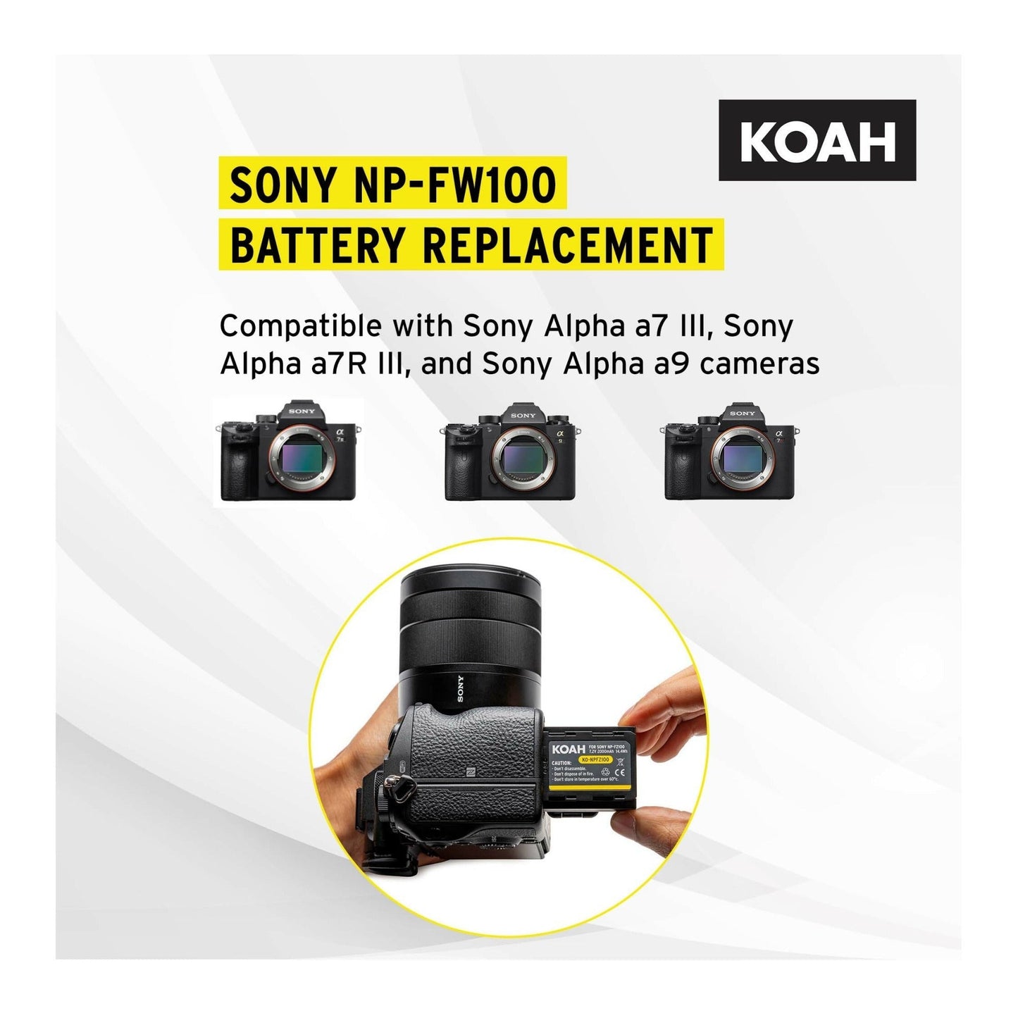Koah PRO Sony NP-FZ100 Two-Pack Rechargeable 2000mAh Battery and Dual Charger