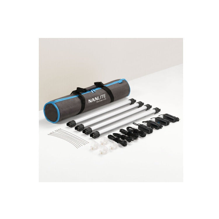 Nanlite PavoTube II 15C RGB LED Tube (4-Light Kit) Bundle with Accessories