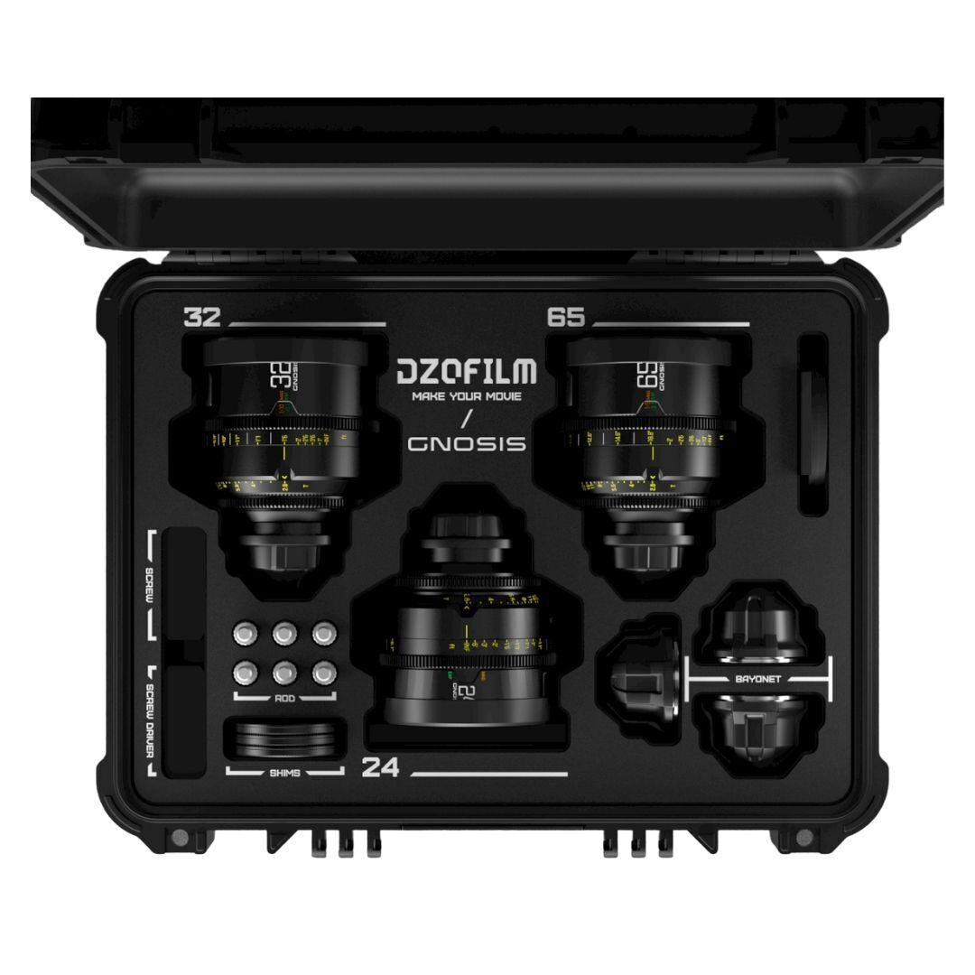 DZOFilm 24mm, 32mm, and 65mm VV T2.8 Macro Cine 3-Lens Kit with 16-Blade Iris (LPL, PL, EF, Black)