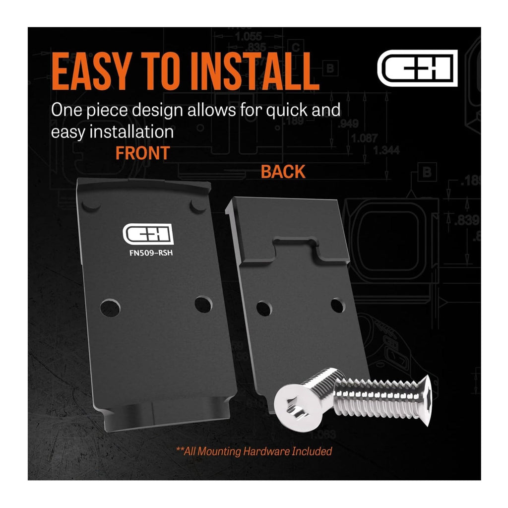 C+H Precision Red Dot Mounting Plate for FN 509, 510, 545 - Trijicon Compatible