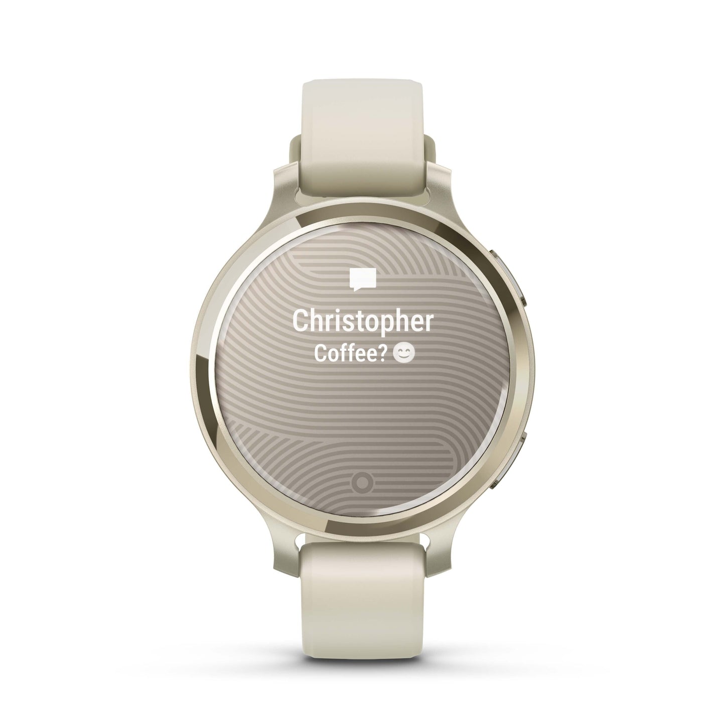 Garmin Lily 2 Active GPS Smartwatch (Lunar Gold, Bone Silicone Band)