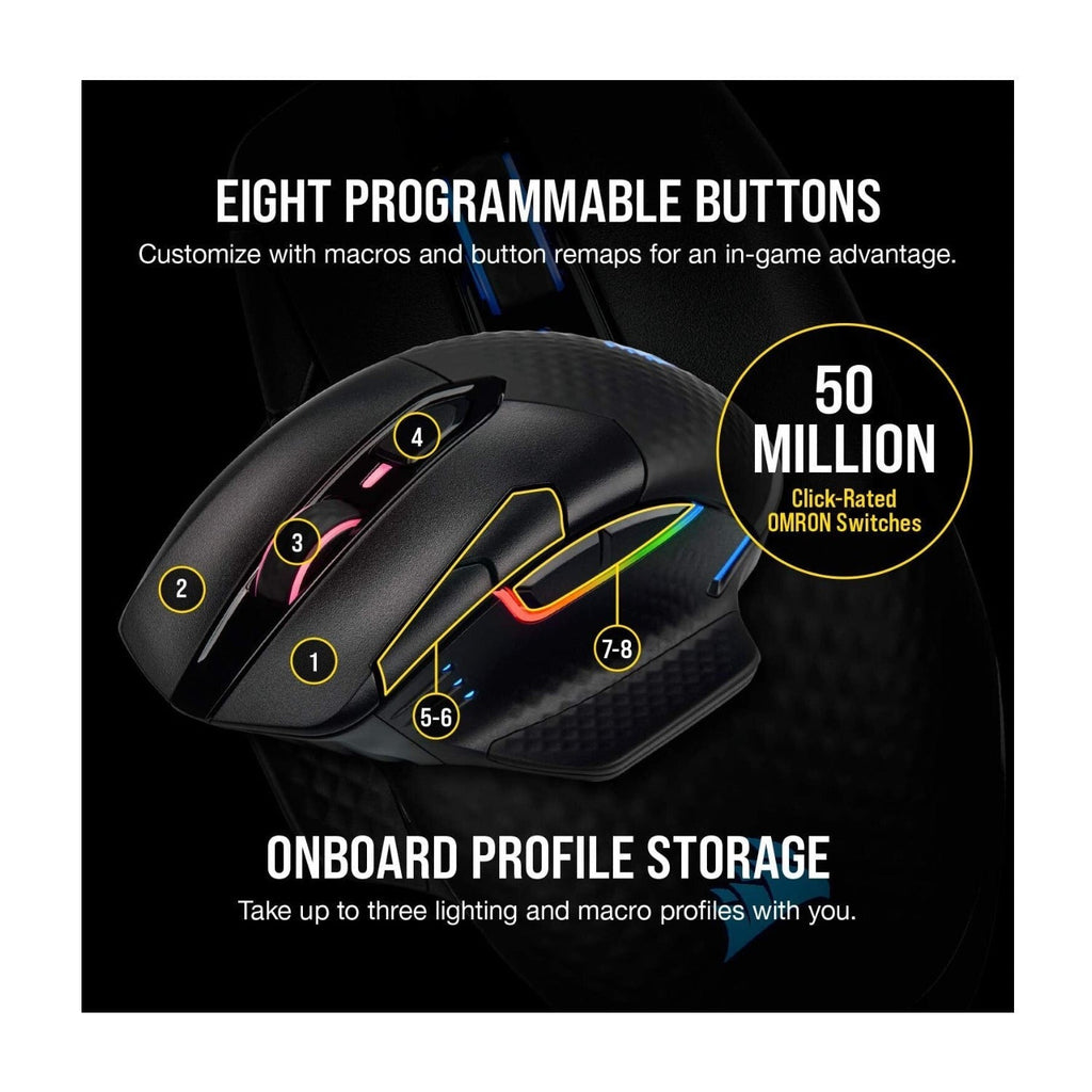 Corsair Dark CORE RGB PRO SE Wireless FPS/MOBA Gaming Mouse (Black)