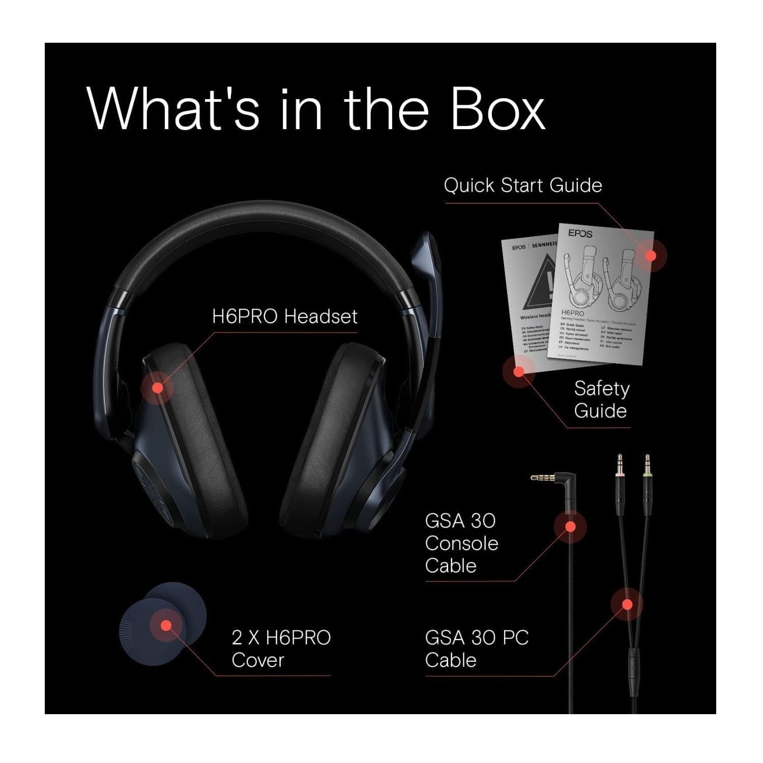 EPOS H6Pro Closed Acoustic Gaming Headset with Mic (Black)
