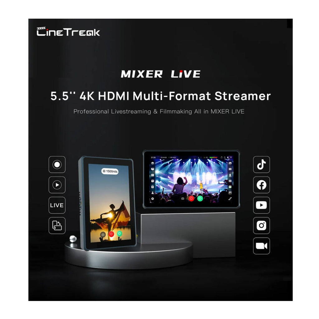 CineTreak MIXER LiVE 4K Video Streamer and Recorder with 5.5-Inch Display