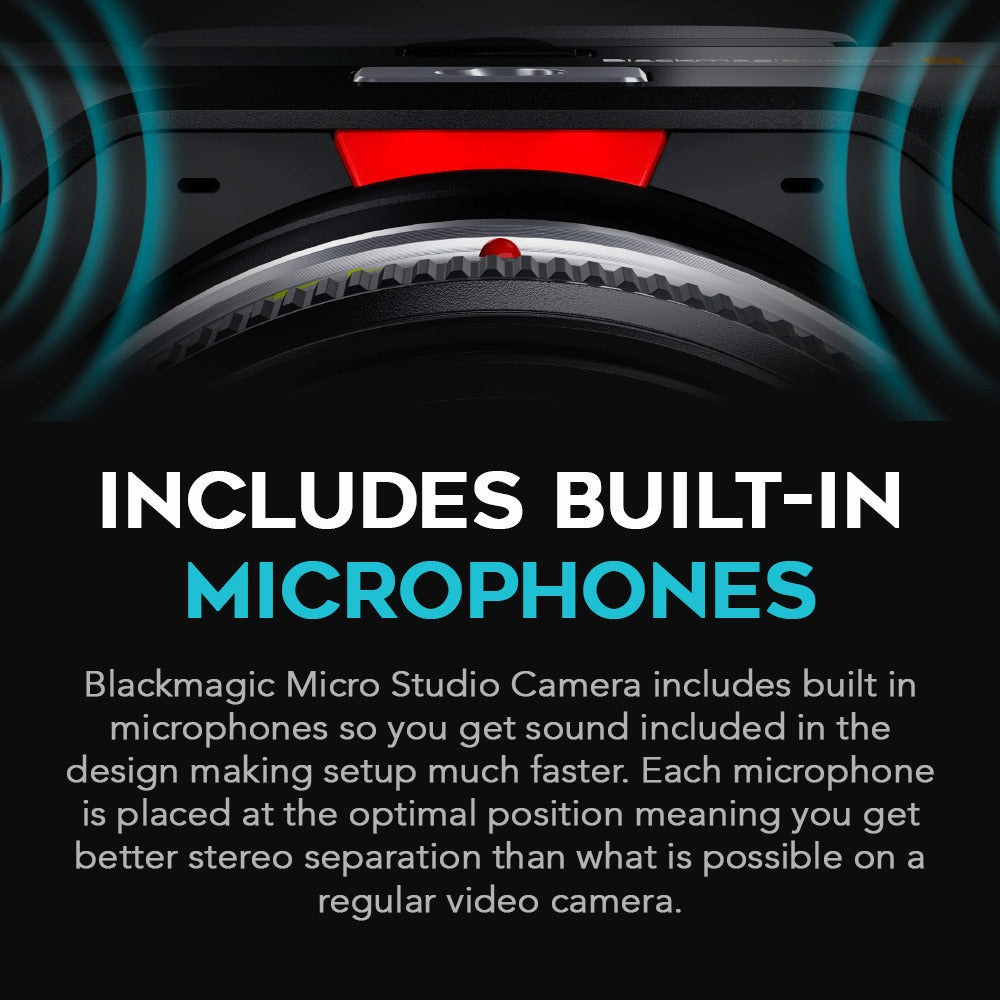 Blackmagic Design Micro Studio Camera 4K G2, Lens, Case, Cables and Fastening Cable Ties Bundle