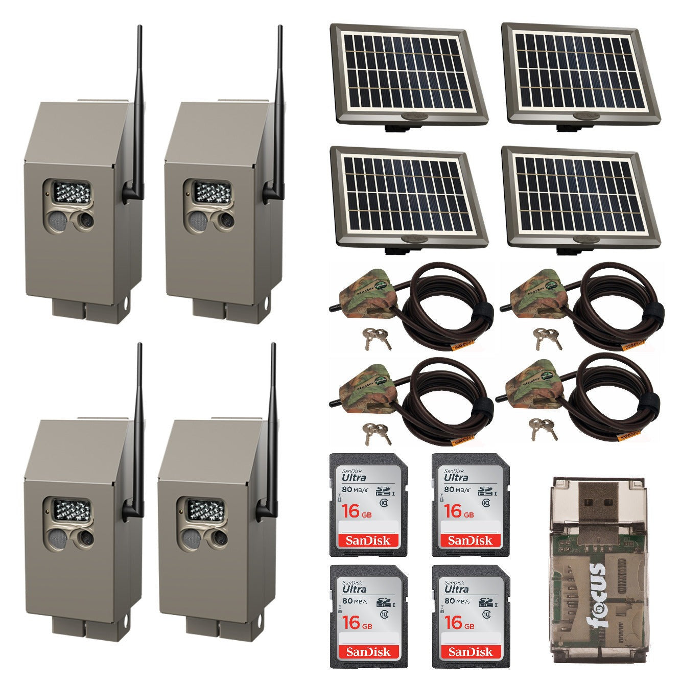 Cuddeback CuddePower and CuddeBox Kit for J-Series Cuddelink Trail Cameras (4x)