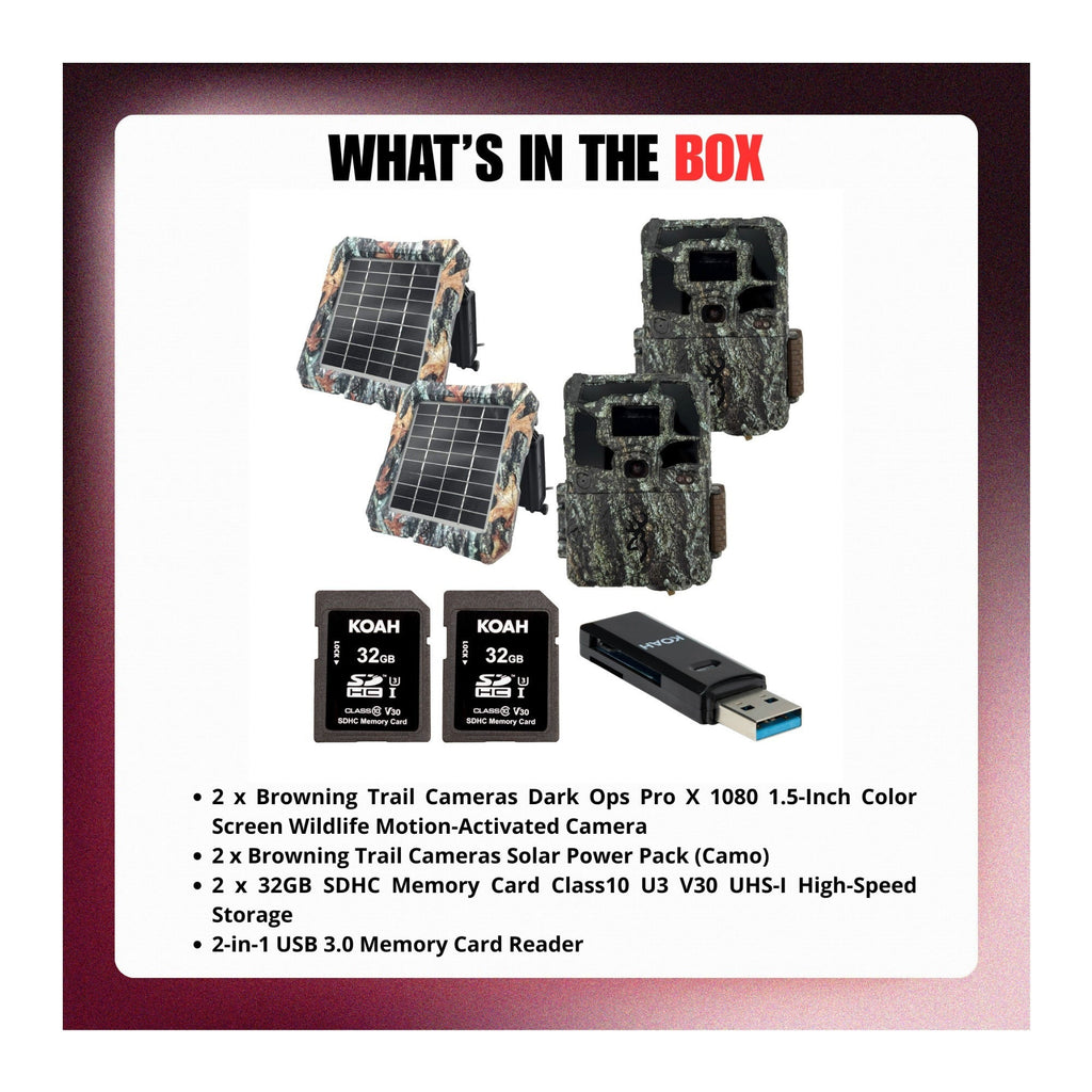 Browning Trail Cameras Dark Ops Pro X 1080 Motion-Activated Camera Bundle