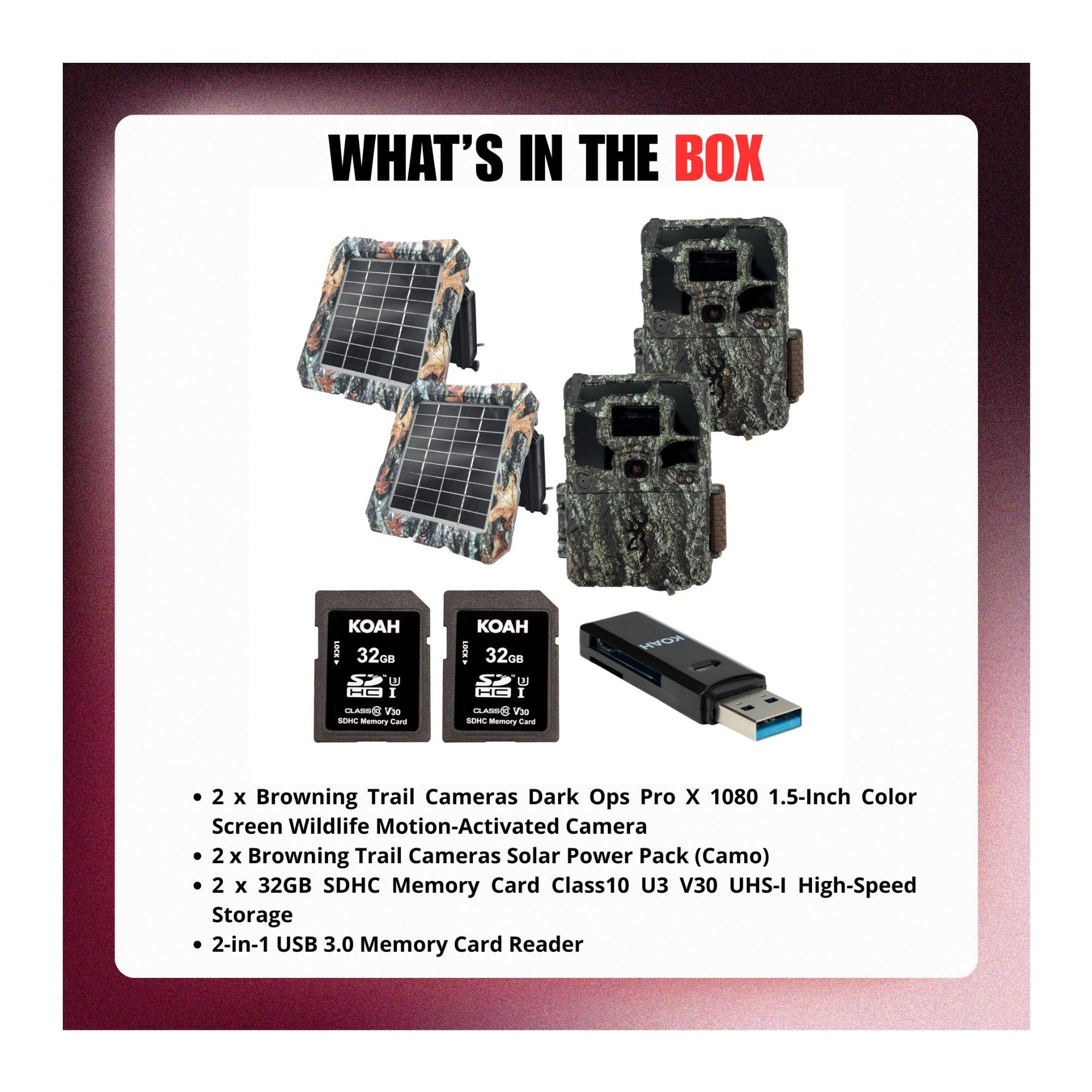 Browning Trail Cameras Dark Ops Pro X 1080 Motion-Activated Camera Bundle