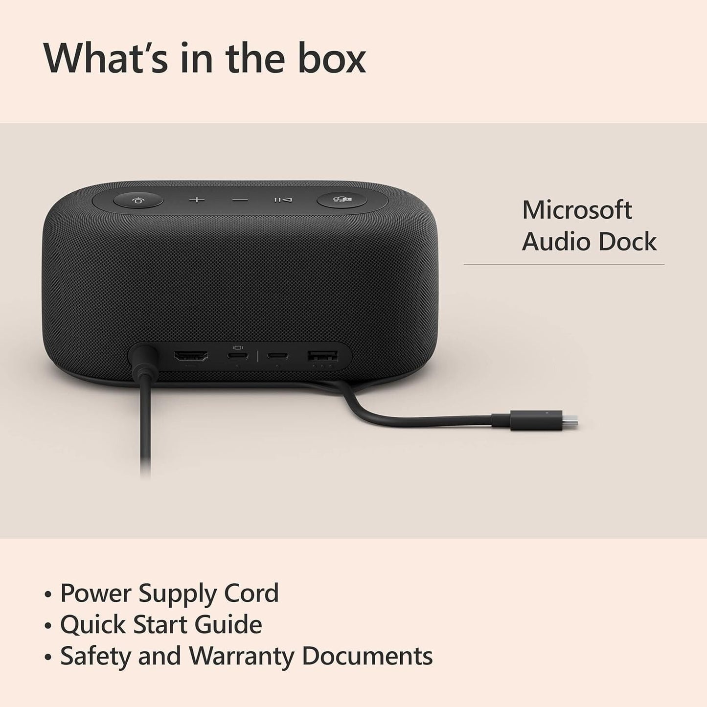 Microsoft Teams Audio Dock with USB-C, USB-A, HDMI Connectivity, and Noise Reduction Microphones