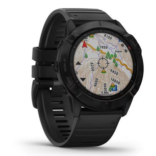 Garmin fenix 6X Pro Multisport GPS Smartwatch (Black with Black Band)