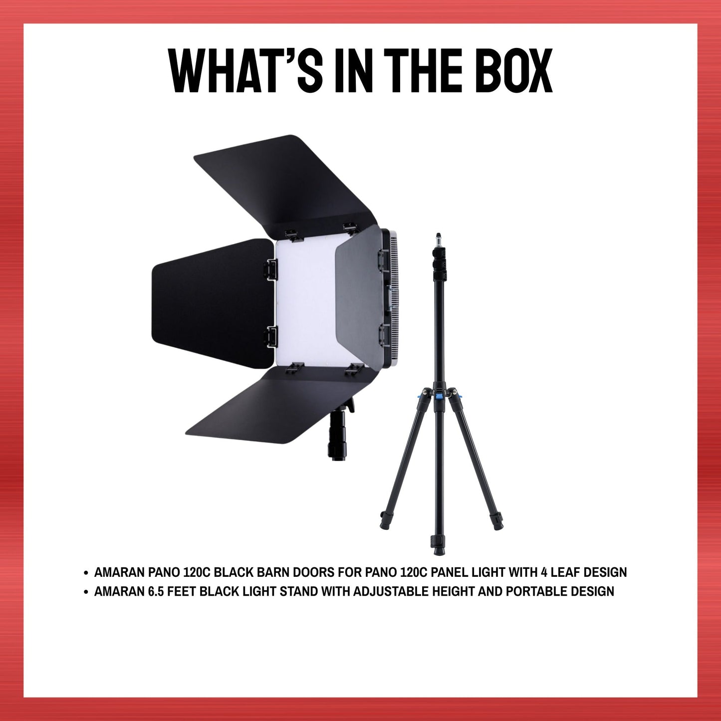 Amaran Pano 120c Barn Door with Adjustable Light Stand