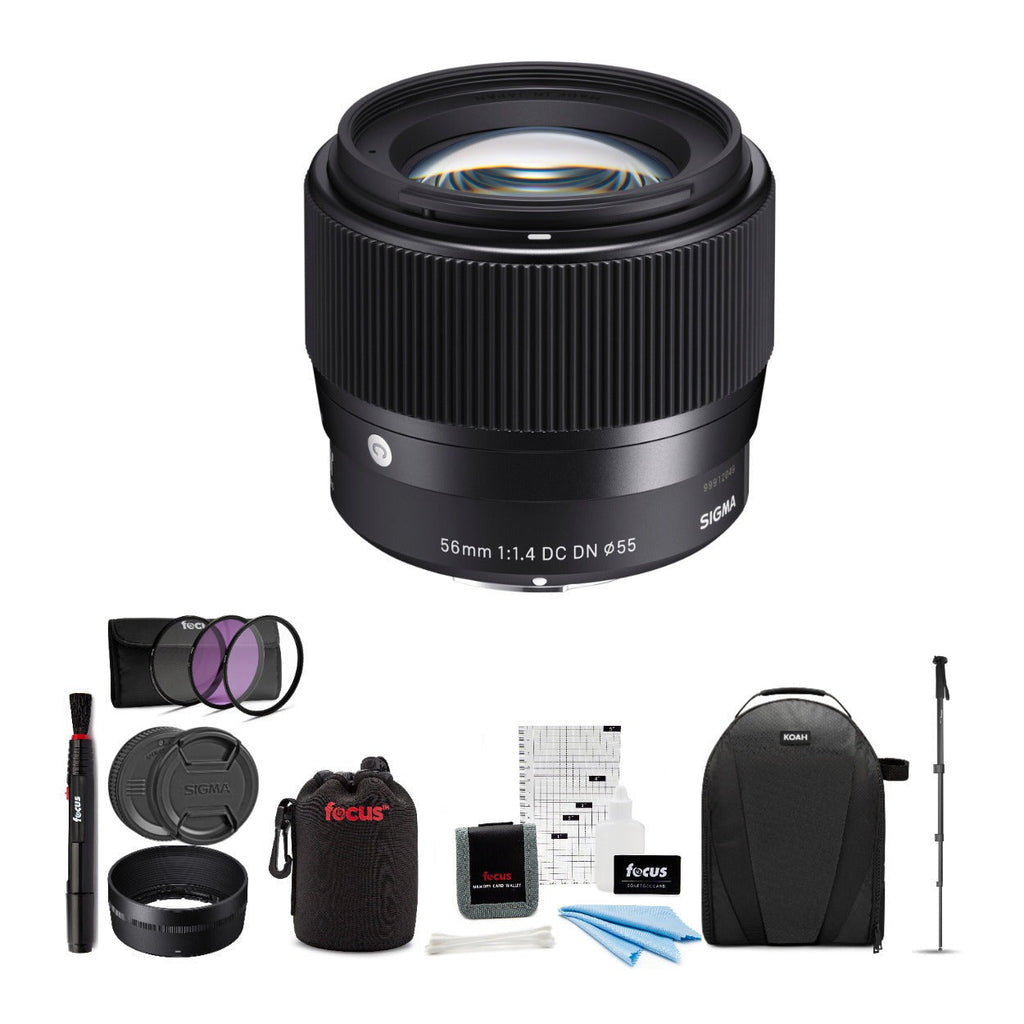 Sigma 56mm f/1.4 DC DN Contemporary Lens for Sony E with Accessory Bundle