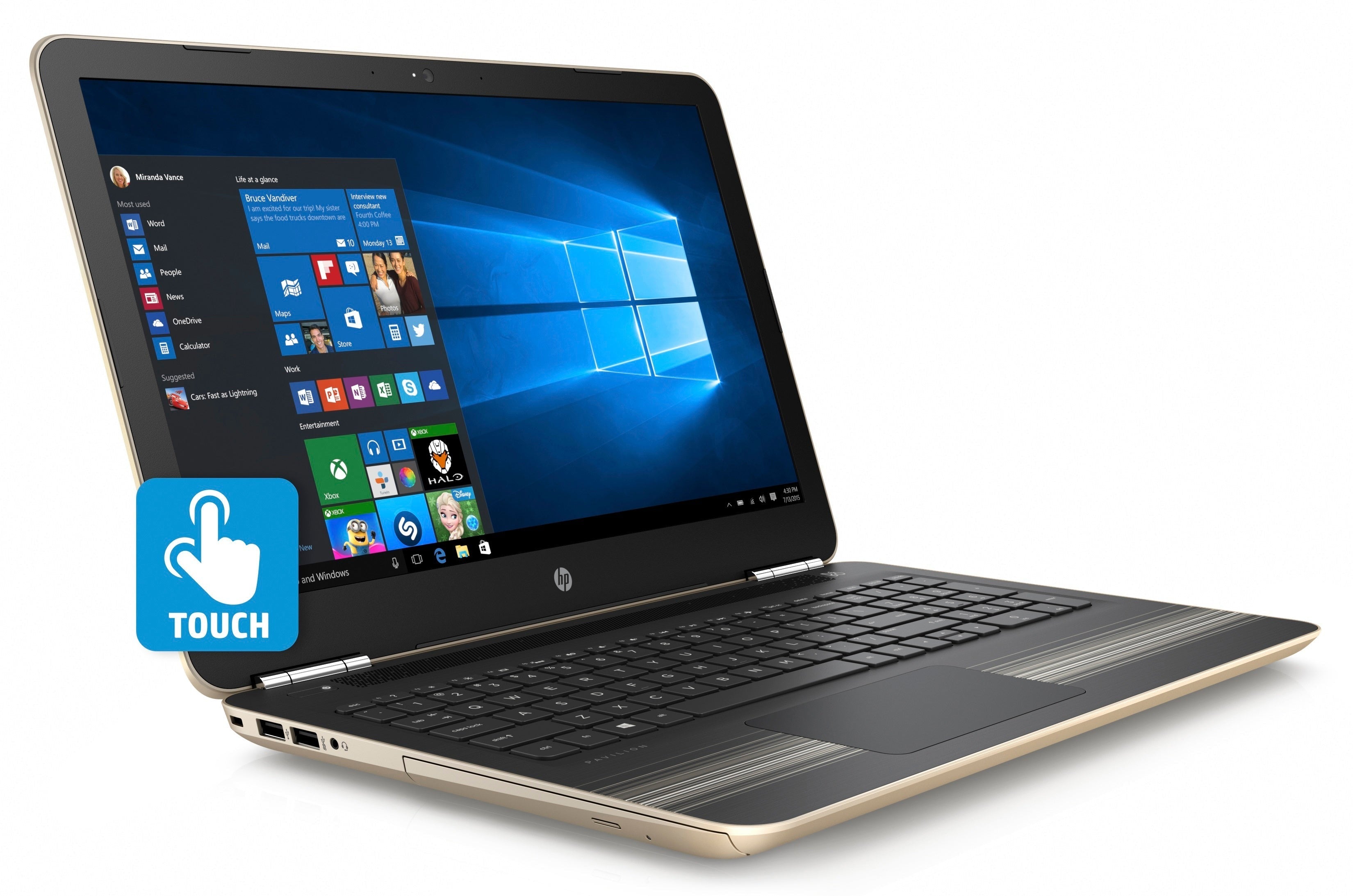 HP Pavilion 15 15.6" Full HD Touchscreen Laptop, Intel Core i7-6500U, 12GB RAM (Refurbished)