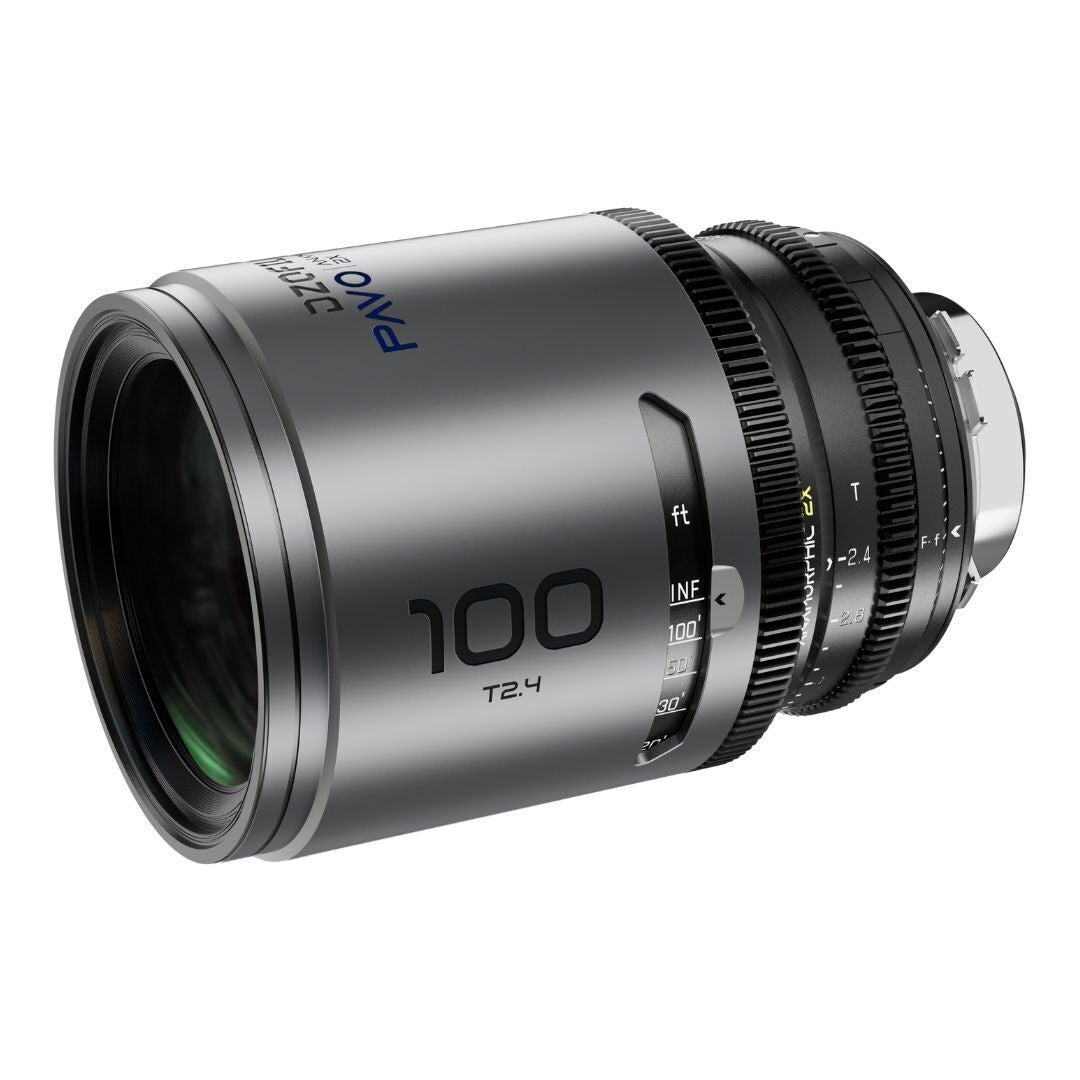 DZOFilm Pavo 2x Anamorphic T2.1 and T2.4 3-Lens Set with Blue Coating (Space Gray and Black)