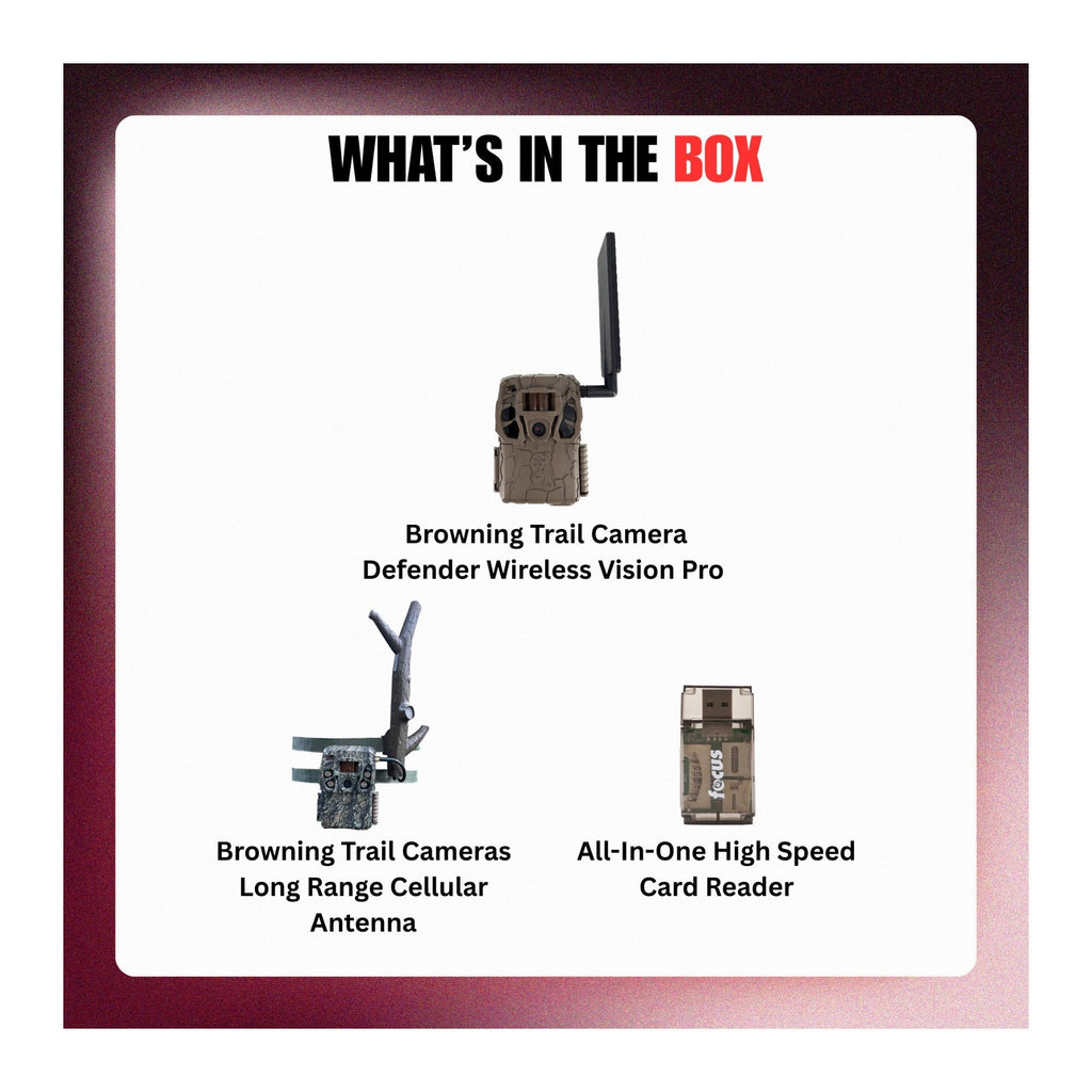 Browning Trail Camera Defender Wireless Vision Pro HD Livestream Bundle