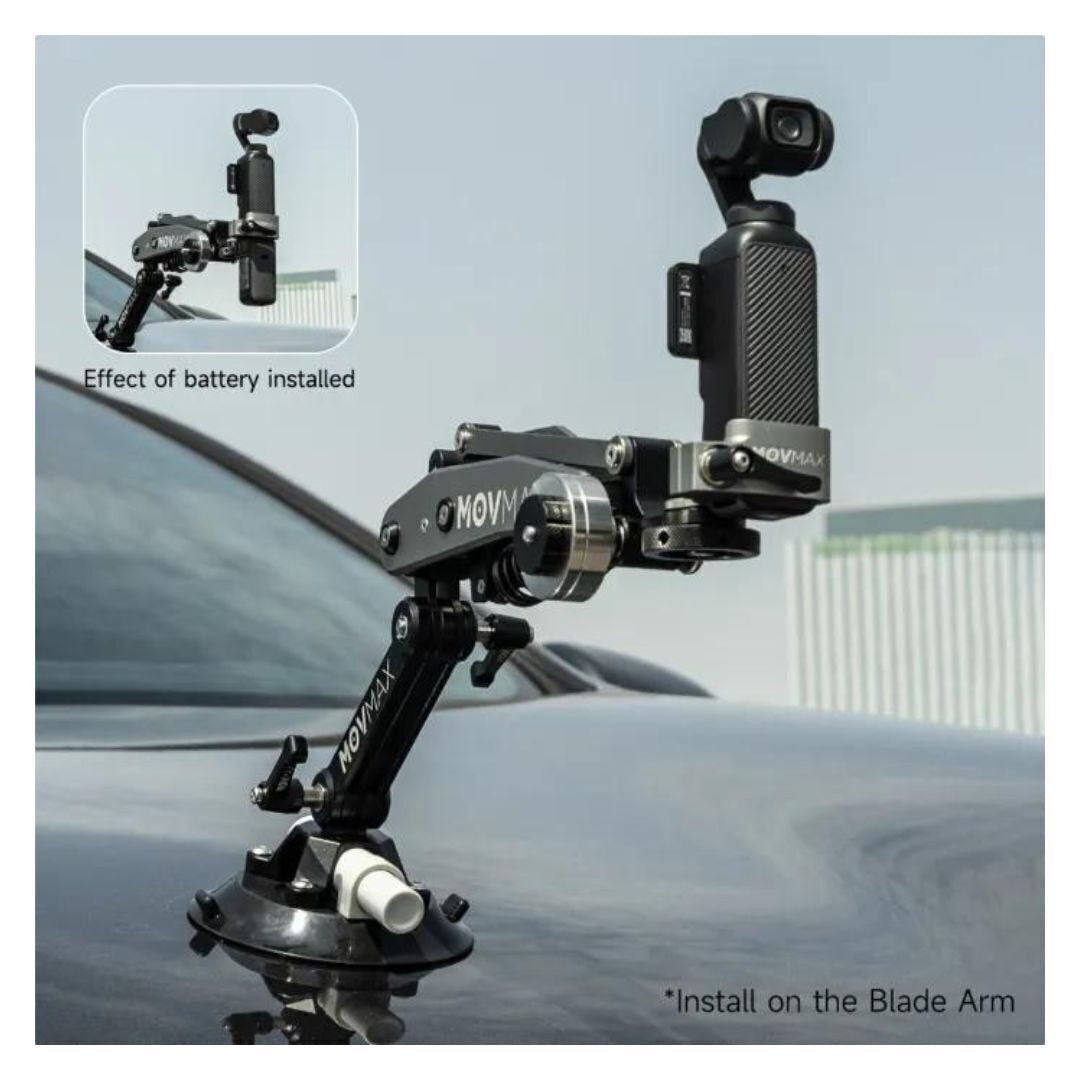 Movmax Blade Arm with N2 Arm Technology, Hard Case (Black) and Hoop Connector (Gray) Bundle