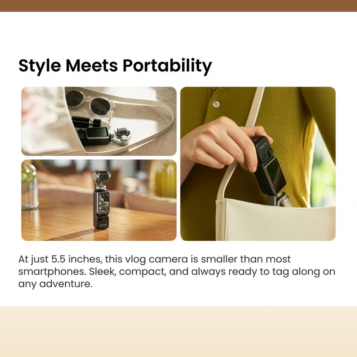 Xtra Muse Gimbal Action Camera with 4K/60fps Video Recording and Smart Tracking