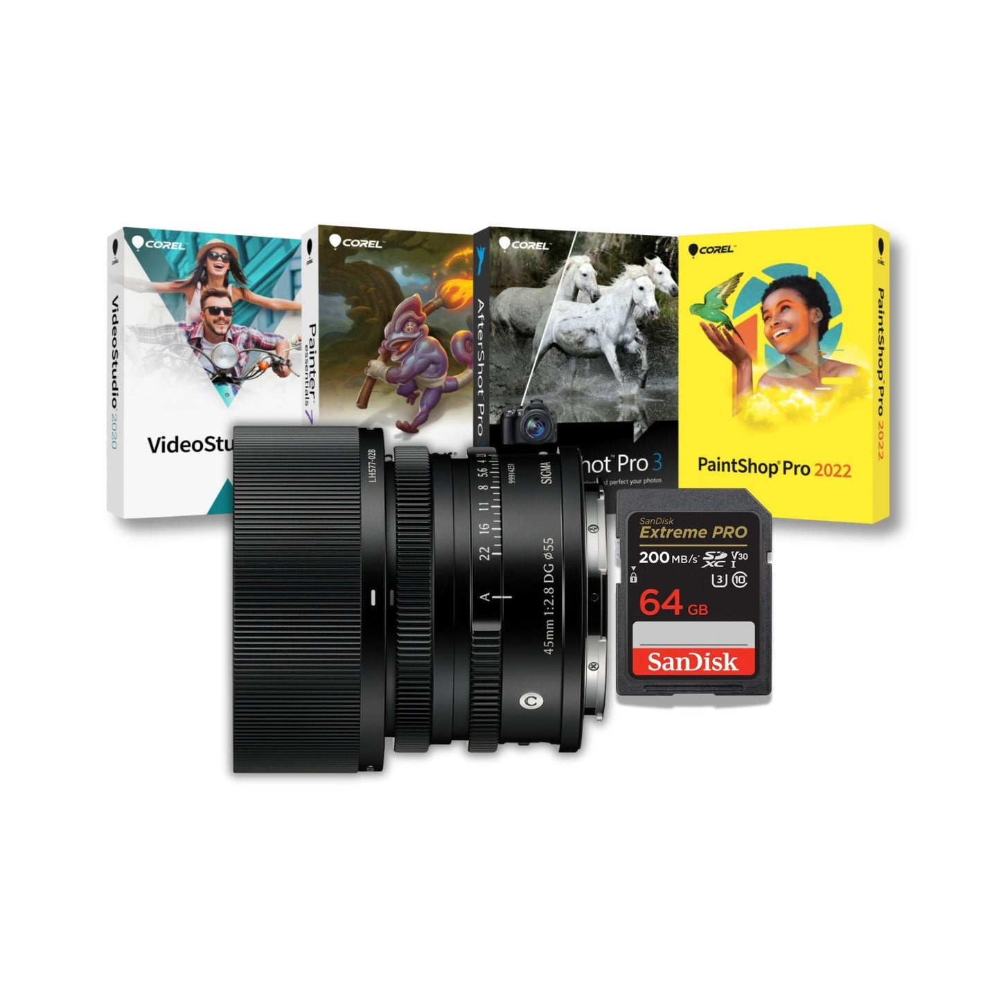 Sigma 45mm F2.8 DG Full-Frame Contemporary Lens (Black, L Mount) Bundle