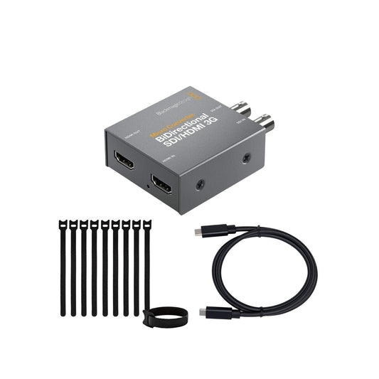 Blackmagic Design Bi-Direct SDI-HDMI 3G PSU Micro Converter (Black) with USB-C Cable Bundle