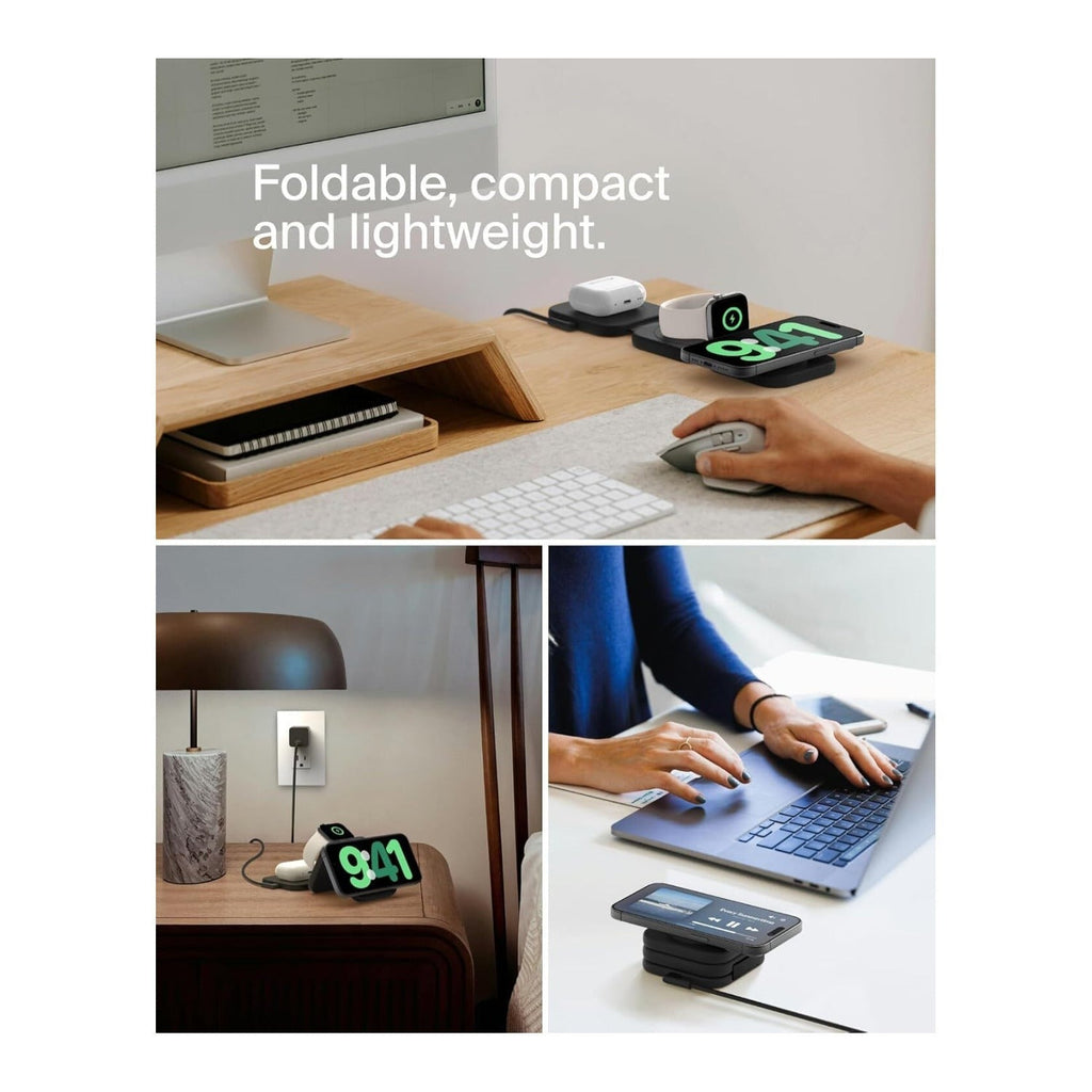 Belkin 3-in-1 Foldable MagSafe Charger for iPhone Apple Watch AirPods with Case