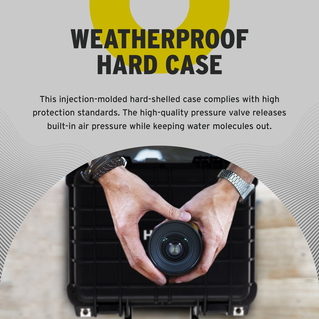 Koah Weatherproof Hard Case with Customizable Foam (13 x 11 x 6 Inch)