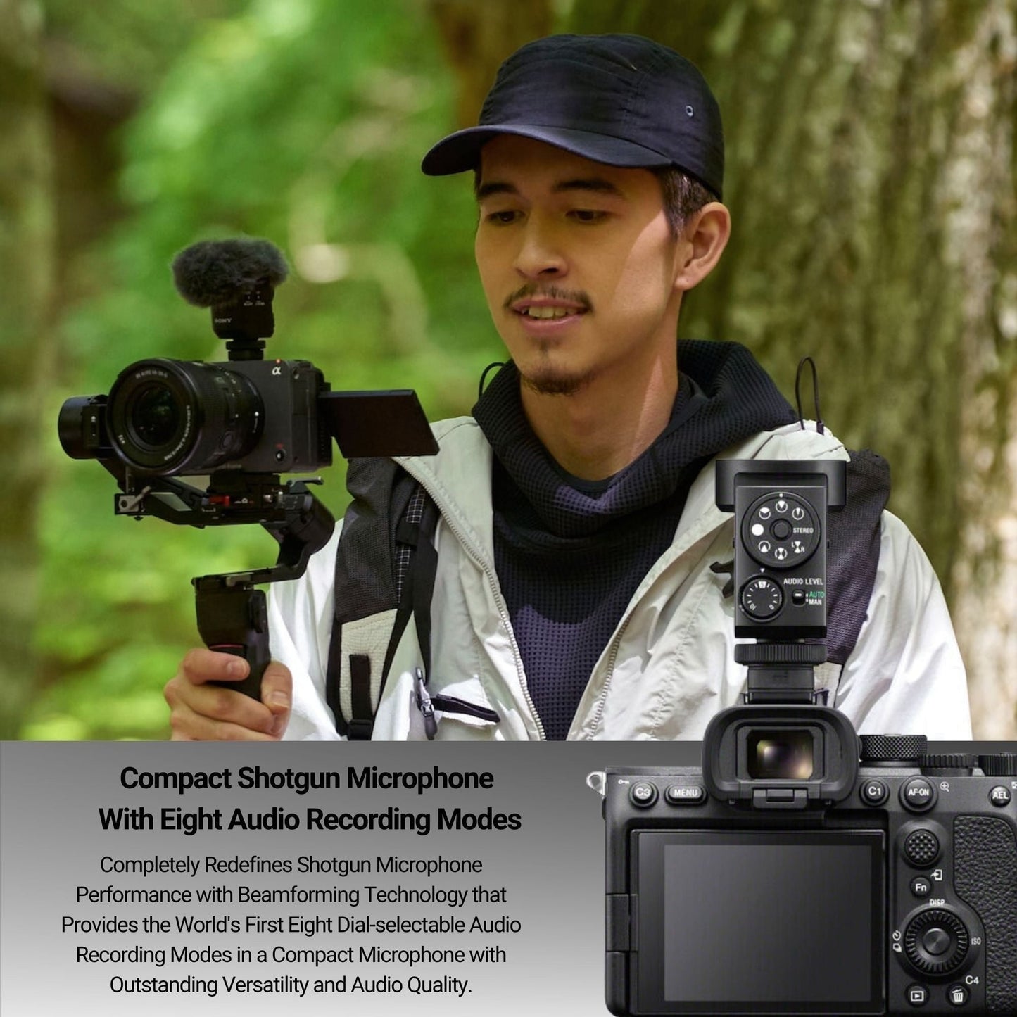 Sony Digital Shotgun Microphone ECM-M1 with Triple Shoe Bracket,128GB SD Card
