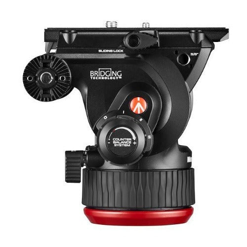Manfrotto 504X Fluid Video Head with MVTTWINMA Aluminum Twin Leg Tripod with Middle Spreader