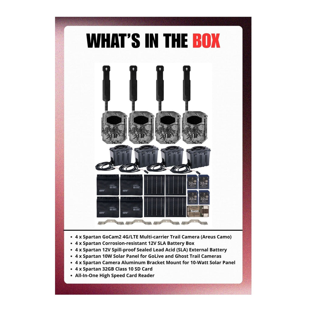 Spartan GoCam2 Multi-carrier Trail Camera (Areus Camo) with Accessories Bundle