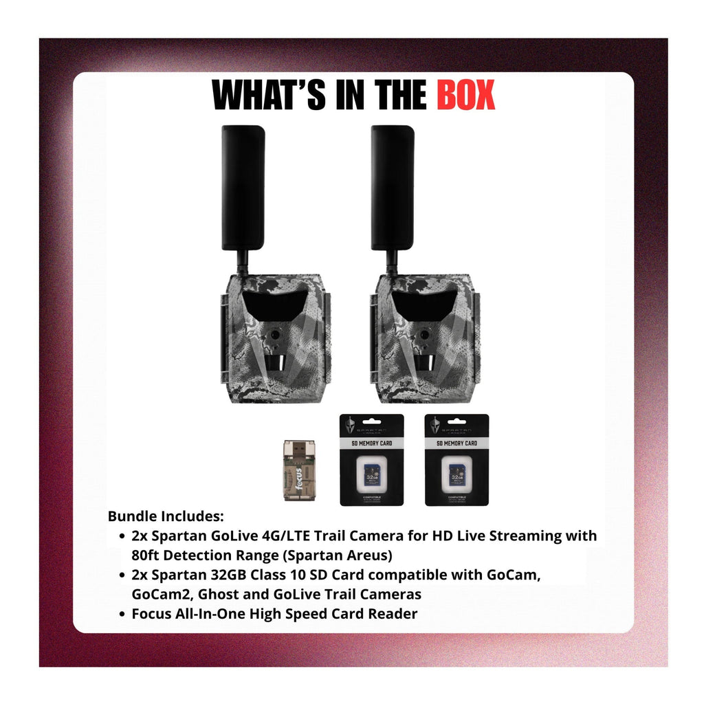 Spartan GoLive 4G/LTE 1080p Trail Camera (Verizon, 2 Pack) Bundle